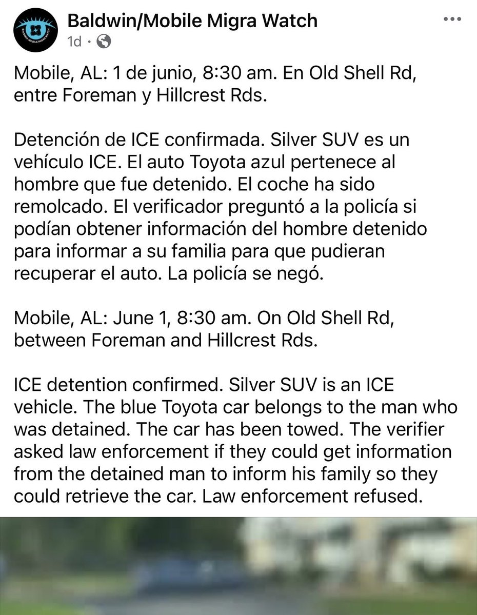 Vibrations36's tweet photo. @DHSgov Hello DHS, why is this site on fb legal??? They are notifying people the location of ICE agents. Baldwin County including Gulf Shores is covered with illegals. Businesses are employing them. Walmart restaurants condos grocery stores. We want them gone. https://t.co/tuTQNs5PUS