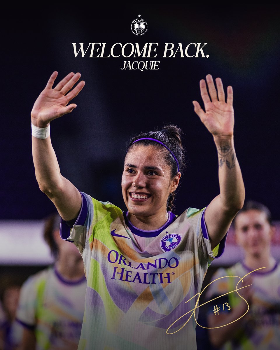 ORLPride's tweet photo. La Maga returns 🪄

After months of recovery, we’re 𝙨𝙤 happy to have Jacquie back on the pitch 🫶 https://t.co/Iv795wRZAa