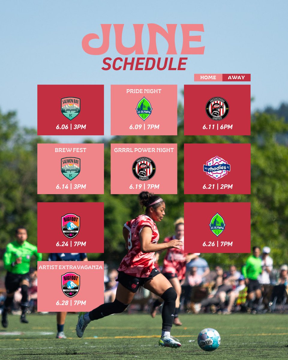 cherrybombsfc's tweet photo. June has ARRIVED‼️

More soccer. More summer. More Bombs. 🍒💣

Don’t miss a match this month. Link in bio for home tickets🔗 https://t.co/tjpGGzdoA9