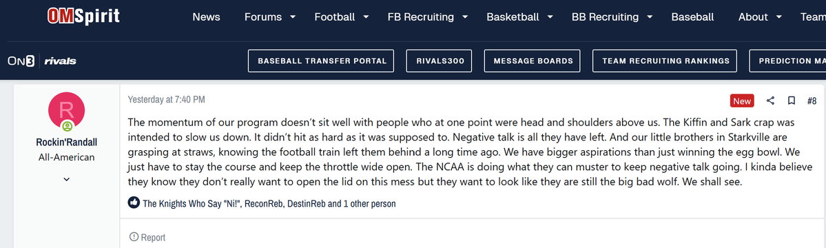 BoardGeniuses's tweet photo. Everyone is trying to keep #OleMiss down. https://t.co/bYdsJwDsl3