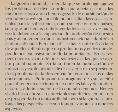 Theodiscus2's tweet photo. La guerra mundial ocupó también un lugar destacado en sus reflexiones. Señaló que el conflicto estaba agravando los problemas económicos de todas las naciones y advirtió sobre la necesidad de incrementar la producción para evitar dificultades futuras de abastecimiento y empleo. Al mismo tiempo, reivindicó la solidaridad continental y sostuvo que los pueblos americanos compartían una comunidad histórica y cultural que debía fortalecerse.

Patrón Costas afirmó que la Argentina debía estrechar vínculos con todos los países de América y manifestó que "somos solidarios con todos los pueblos de América". Defendió la cooperación hemisférica sin renunciar a la soberanía nacional y expresó su simpatía hacia las democracias occidentales. En este contexto, justificó la reacción de los Estados Unidos tras el ataque japonés a Pearl Harbor y sostuvo que toda nación tenía el derecho de defender su integridad y su independencia cuando era agredida.
