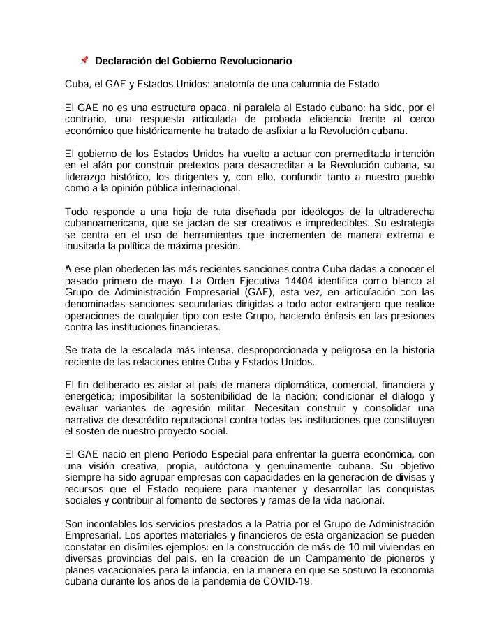 CanDigital2's tweet photo. Cuba, el GAE y Estados Unidos: anatomía de una calumnia de Estado | Declaración del Gobierno Revolucionario de Cuba. https://t.co/ExQuphlI6K