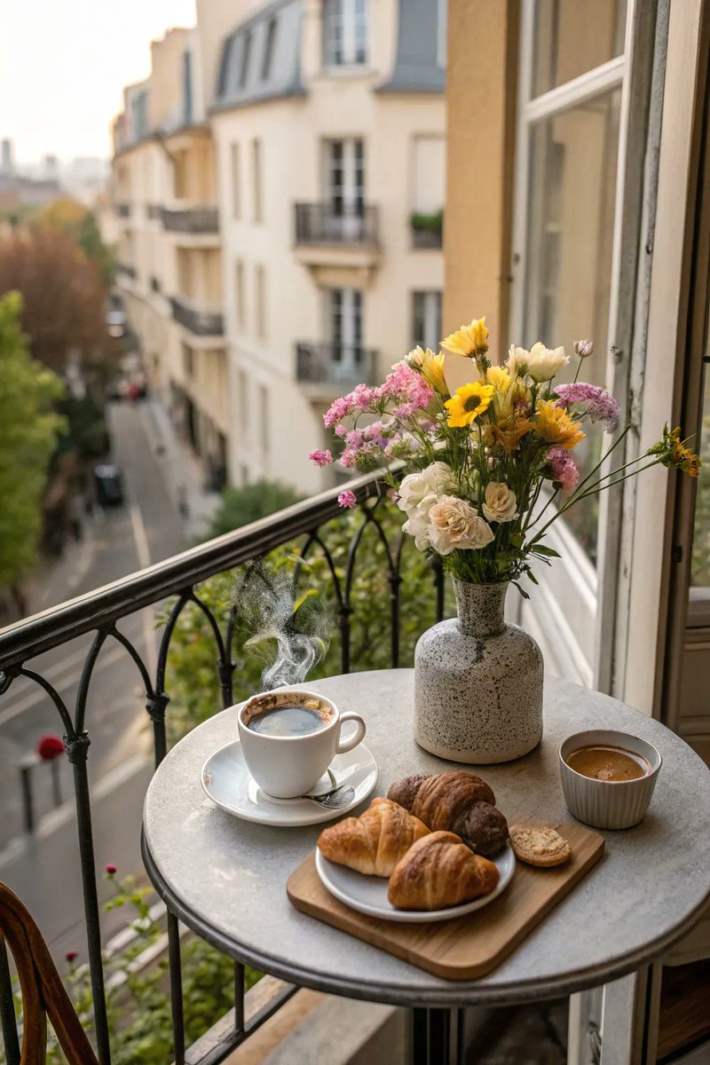 jeanne_sur_mer's tweet photo. A breakfast nook on your balcony brings a touch of Parisian lifestyle home. https://t.co/UsCXEKO1KF