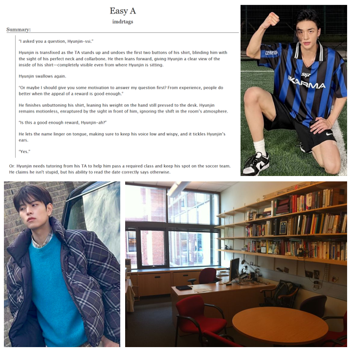 imdrtags's tweet photo. Easy A 📚📓

- seungjin | 🥟x🐶 
- rated E 
- 4,833 words 
- oneshot 
- college AU 
- athlete 🥟 x nerdy/preppy 🐶

https://t.co/Fbb5vHlykn https://t.co/rqSc188Ndx