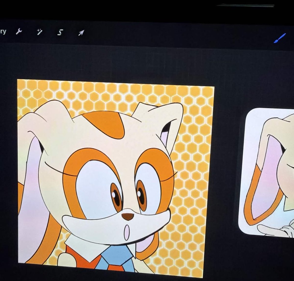 ablazingchef's tweet photo. \\ : Btw, I finished my Cream The Rabbit drawing. 😁 https://t.co/Cg4X73AKP2