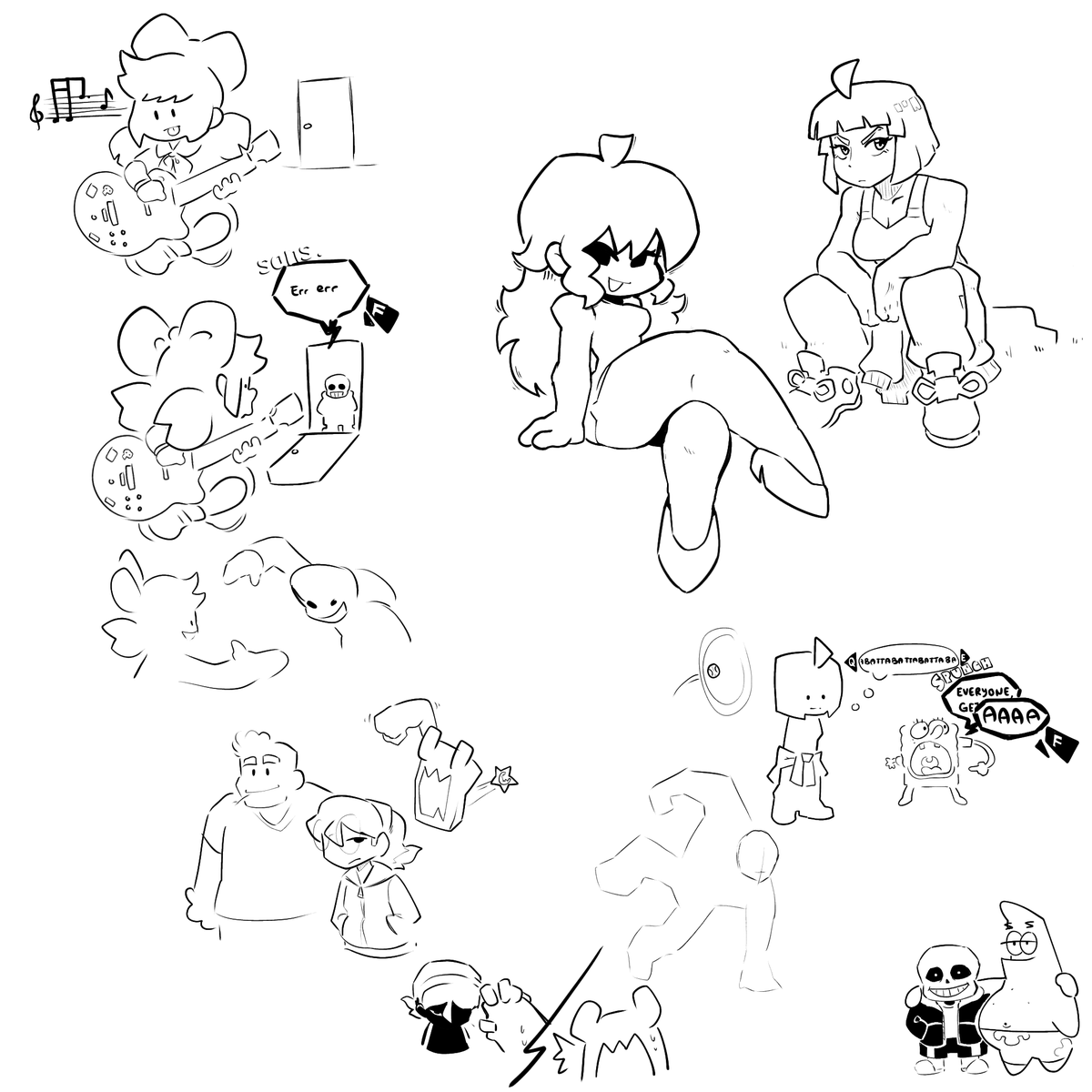 LancExists's tweet photo. I got my friends to beat UNBEATABLE and it was such a fun conversation afterwards.

There is no possible context I can give to justify what I was drawing during all of that. https://t.co/VRsLI7ykMj