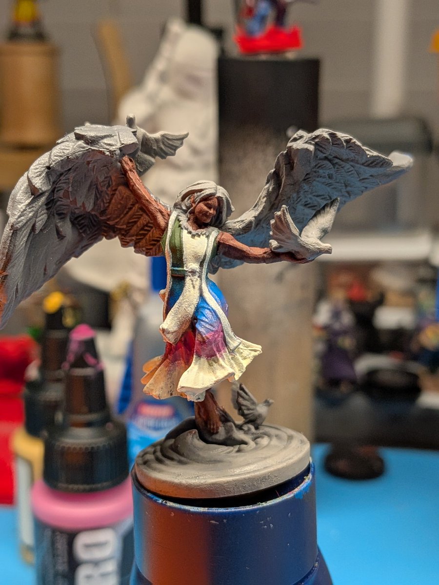 jaerod73's tweet photo. WIP - Shula, an angel from Deliverance. #painting #miniature #warrior #rpg https://t.co/95RnJZhloU