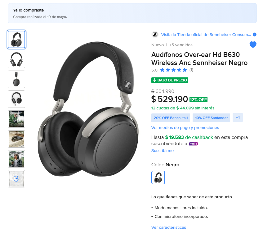 ElDeida_'s tweet photo. @fenasauri Depende que buscas, calidad de sonido, cancelacion de ruido, comodidad, etc. Yo me compré estos, suenan como los dioses, el anc no es tan bueno como los sony pero el sonido ufff https://t.co/SDLupkzAMY
