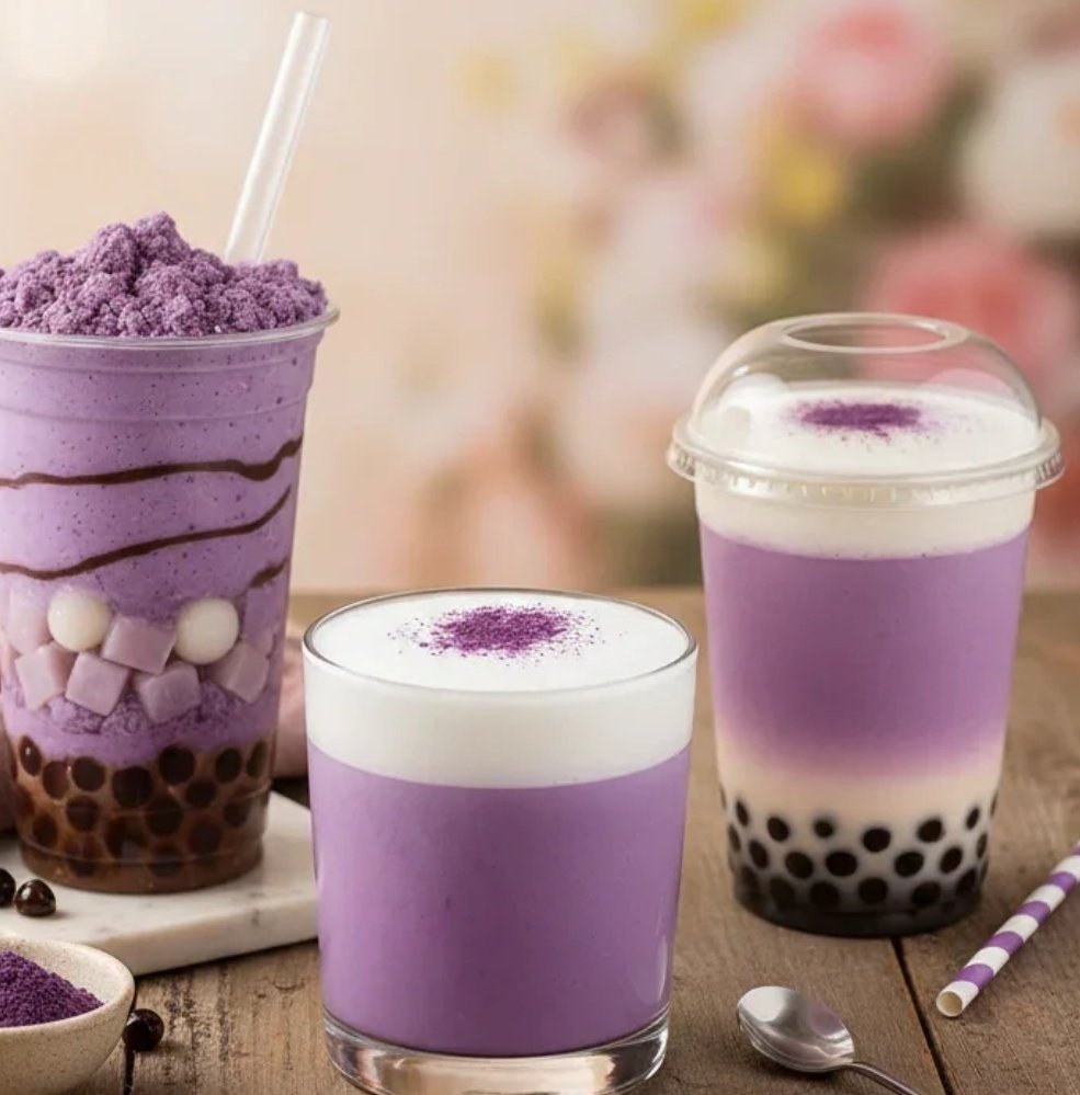 MchemistG's tweet photo. #مشروب_الأوبي_الفلبيني #الكيمياء_من_حولنا هل تعلم أن مشروب الأوبي Ube الفلبيني ذي اللون الأرجواني بدأ باكتساح الأسواق مؤخرا  كمشروب (ترند) شبيه بالماتشا. يصنع  الأوبي من ثمرة اليام البنفسجية Purple yam (Dioscorea alata) التي تحتوي أصباغ الأنثوسيانين كألاتانين سي Alatanin C الذي https://t.co/Qjf5bS4gmS