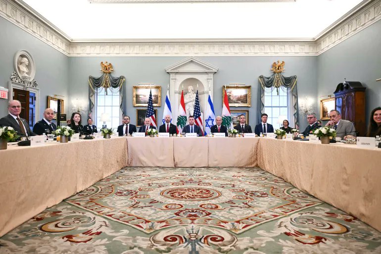 ClaudaTanios's tweet photo. Fourth round of Lebanon-Israel talks in Washington, DC

📸 @AFP https://t.co/53jSDexkee