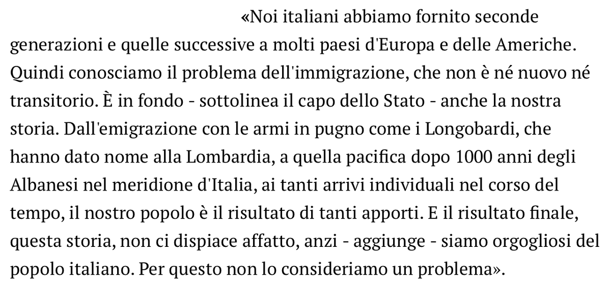 vitalbaa's tweet photo. 2 giugno 2026 - Il Presidente della Repubblica sul tema "seconde generazioni".

Chiaro, semplice ed esaustivo.

P.S. Fossi in quelli che fanno certa propaganda politica su questo tema come minimo mi vergognerei. Ma temo non conoscano il nobilissimo sentimento della vergogna. https://t.co/2NG5Ewuqyf