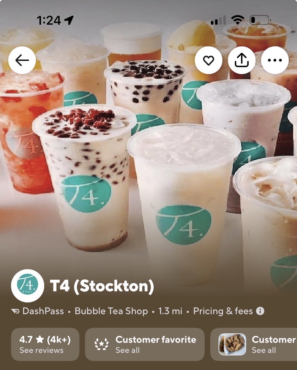 BigBacon275's tweet photo. @DoorDash T4 boba shop, best around! https://t.co/fqOGZq5R8o