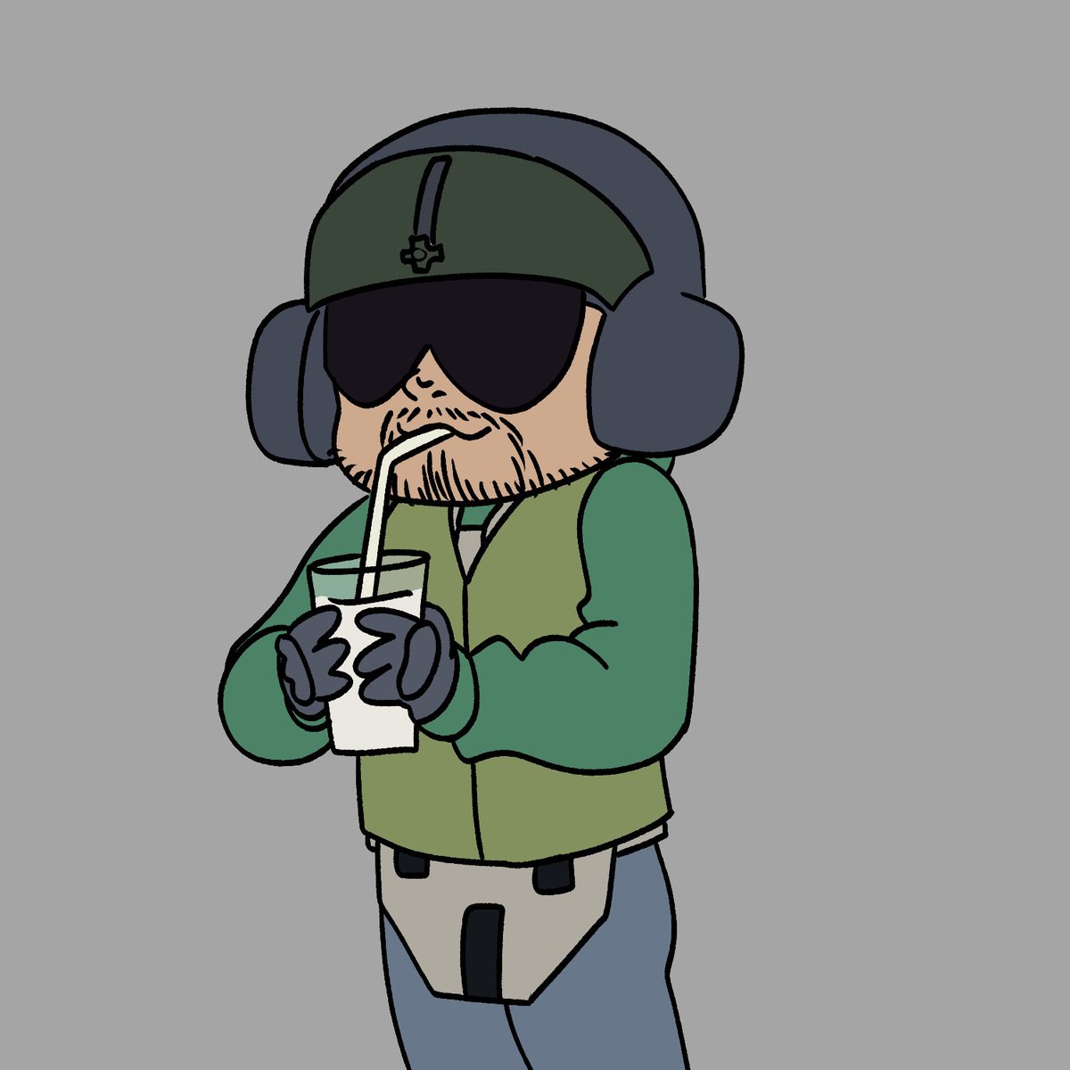 oozbub's tweet photo. ill get to work on the pride group drawing soon. for now here's jäger drinking a glass of milk (if u know what i was referencing with this, you get a digital hand drawn star sticker or something idk) https://t.co/eX2H0SsJql