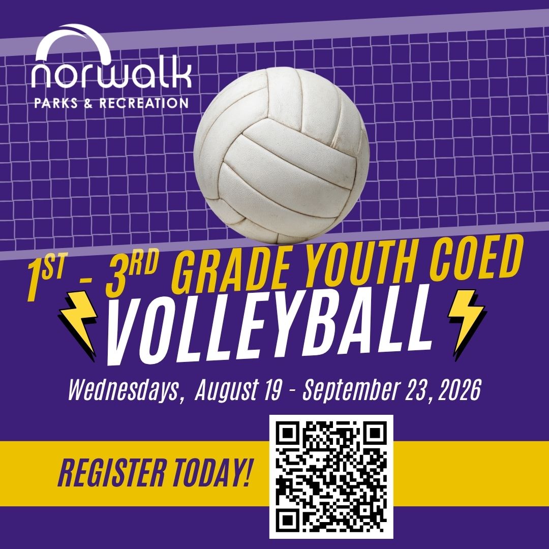 NorwalkPR's tweet photo. We're excited to offer a fun &amp; engaging coed volleyball program for kiddos entering 1st - 3rd Grade in the Fall. This beginner friendly program will focus on teaching the fundamentals - passing, setting, serving &amp; spiking, while building teamwork &amp; promoting good sportsmanship! https://t.co/oowQWLcYkt