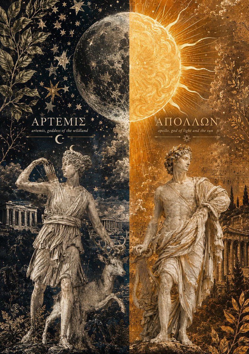 RealHellenist's tweet photo. Artemis and Apollo https://t.co/GsPMcJCVnL