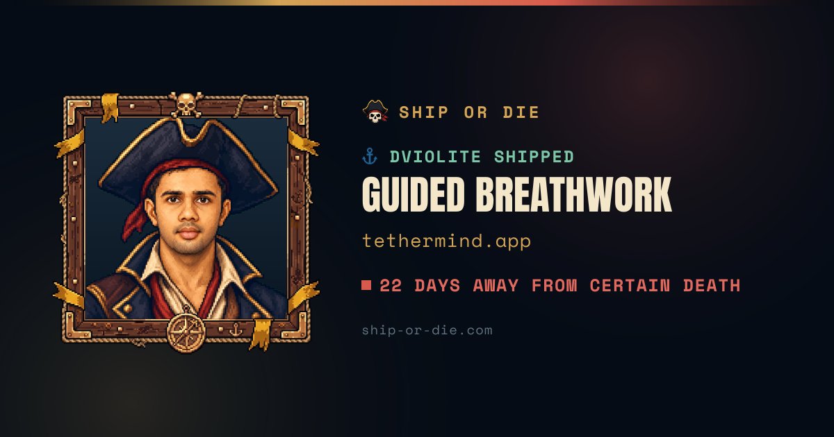 shipordie_'s tweet photo. crew member @dviolite just shipped Guided Breathwork 🚢

➡️ https://t.co/gWsnVhmiZ2

shipped 22 days away from certain death https://t.co/h6noRILzvj