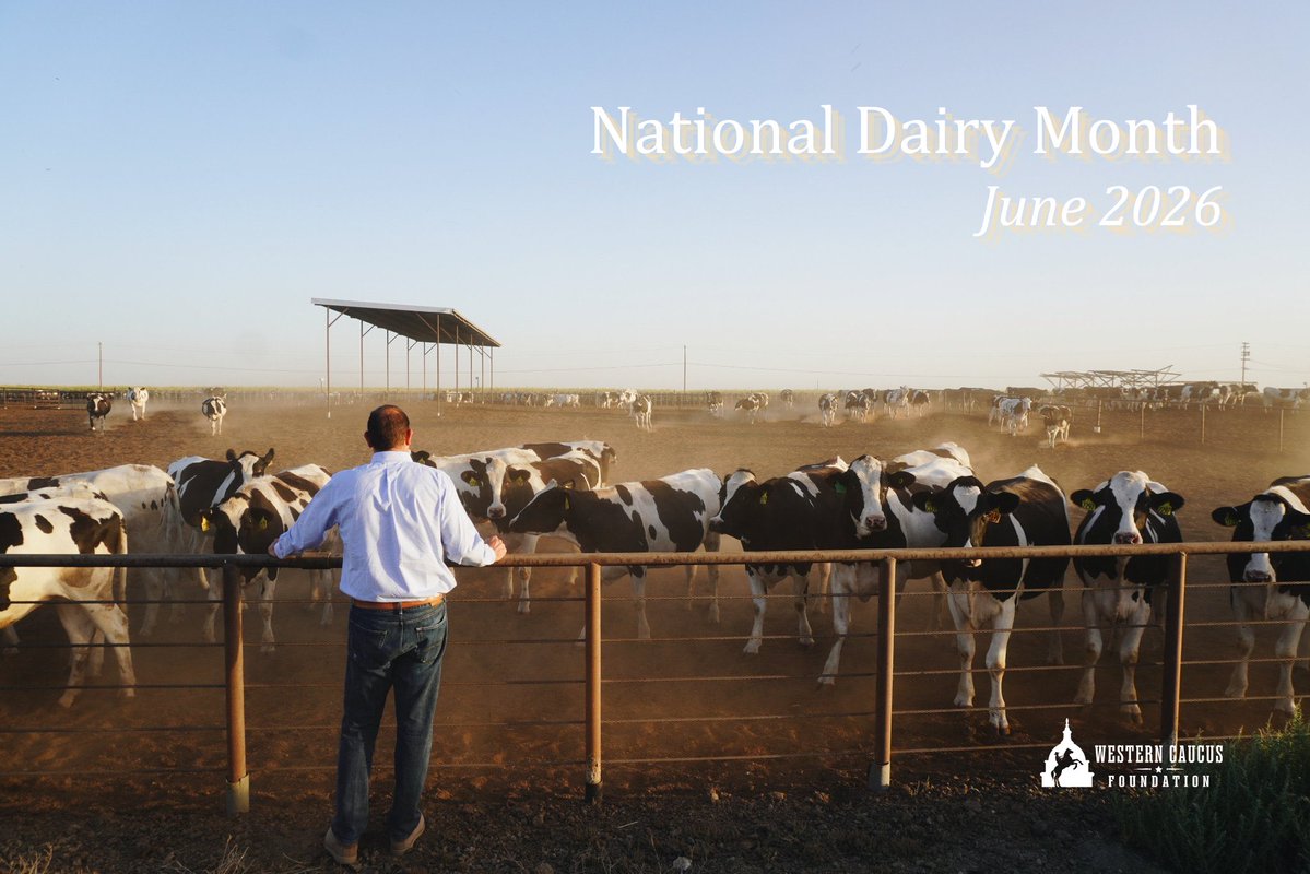 WestCaucusFound's tweet photo. June is #NationalDairyMonth! 

This month, we’ll be highlighting the importance of one of the backbones of American agriculture. 🐄

#WCF #WesternCaucus https://t.co/8hZQyiJDCZ