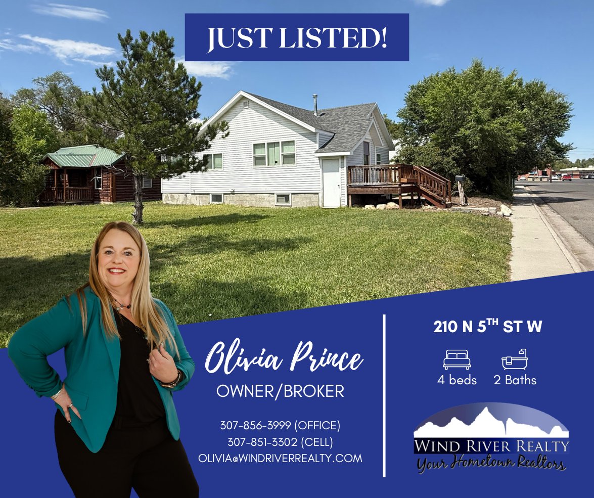 windriverrealty's tweet photo. 210 N 5th W is back on the market! This 4-bed, 2-bath home is on a corner lot and has a fantastic deck where you can enjoy your morning coffee. There are plenty of interior updates, good square footage, a full basement, &amp; more! Take a tour at https://t.co/5rrewDTrmr @WYHOMES https://t.co/eL5jyTM3bH