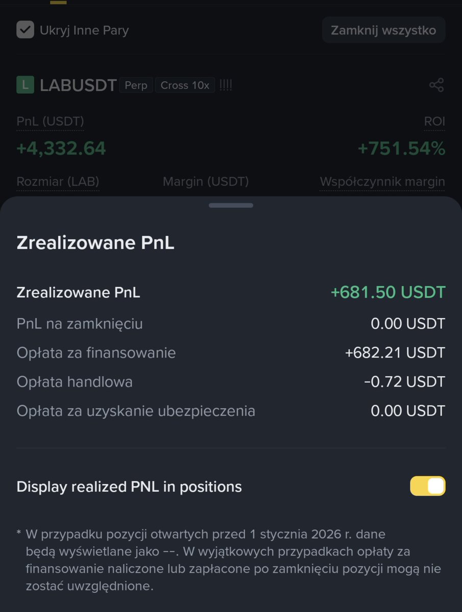 Bitcoin_Cyphers's tweet photo. A tymczasem #LAB, muszę przyznać że granie przeciwko funding rate ma więcej plusów niż granie pod wykres. Mniej godzin nad wykresem, mniej stresu, bez SL i zarabiasz i na pozycji i na fundingu 🤣🤣 coś pięknego #kryptowaluty https://t.co/cPCY6juXpv