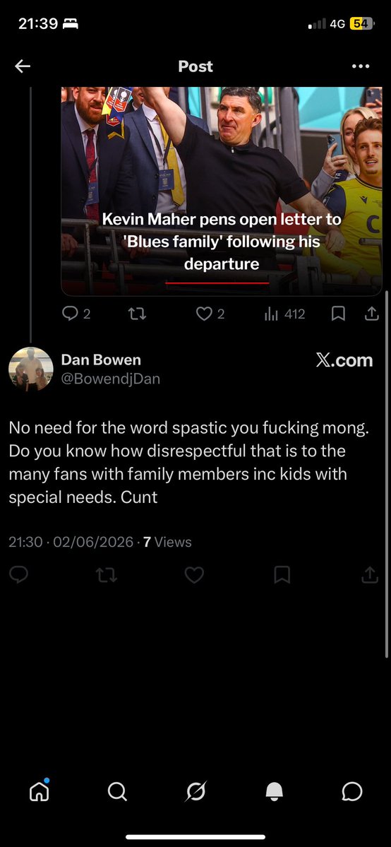 FTY1906's tweet photo. If ANYTHING ever summed up our fanbase it’s this. Having a go for using the word spastic followed by then calling someone a mong. Hahahahahahaha I Cba man https://t.co/QIK2c1ZvQj