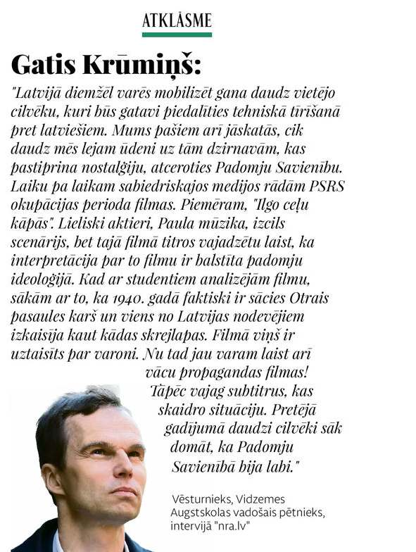 liana_langa's tweet photo. Kampaņa #RunāLatviski jau sen aicina pievienot vēsturnieku komentāru, izrādot padomju okupācijas laika filmas! Tajās rādītie okupācijas varas meli izgaismojami! https://t.co/sRk1ALX7er