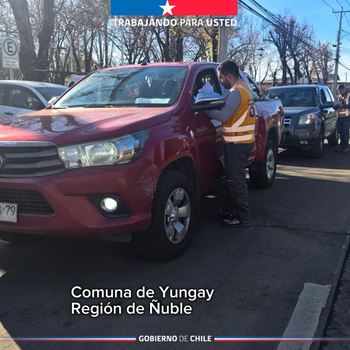 Fisca_MTT's tweet photo. Hoy en las comunas de Yungay y Ñiquen en la Región de Ñuble, inspectores de @Fisca_MTT realizaron controles a vehículos particulares. Se fiscalizó documentación como Permiso de circulación y Revisión Técnica, además condiciones de seguridad en el marco de la ley de tránsito. https://t.co/aqoL7XVvSZ
