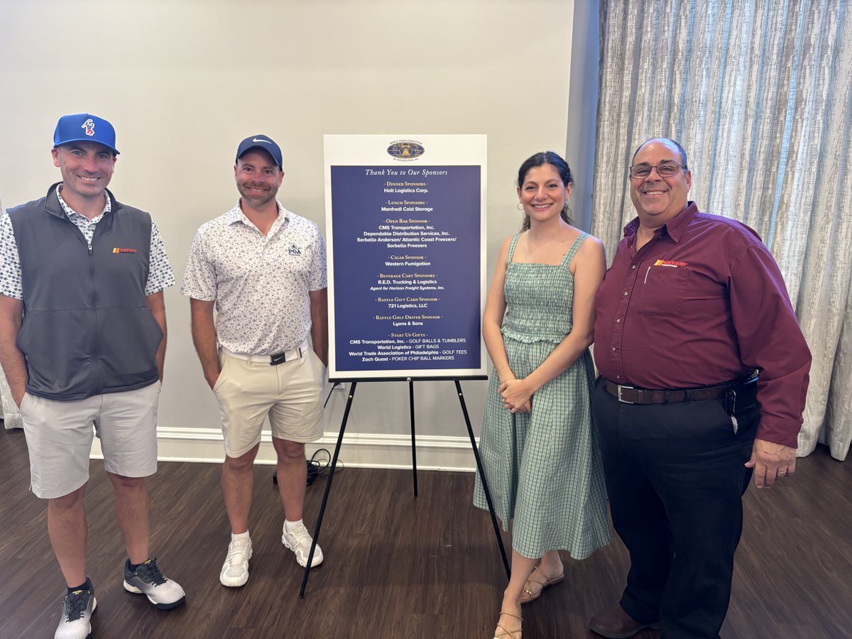 WFumigation's tweet photo. Western Fumigation had a great time at yesterday’s @wtaphila 8th Annual Jan Fuhrer Memorial Golf Outing. It was a great opportunity to connect with fellow organizations that help the Philadelphia region’s supply chains moving. https://t.co/EfkvB829NH