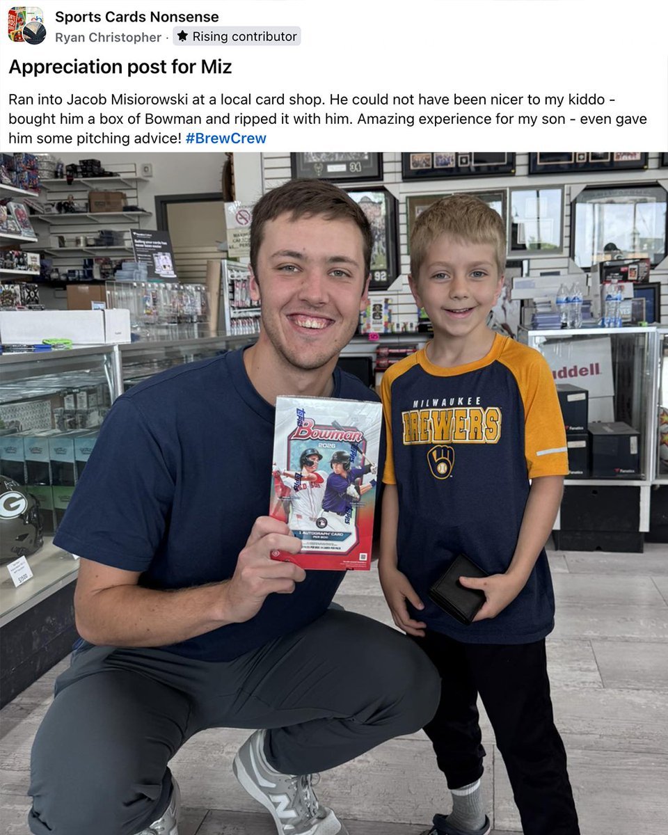 DanClarkSports's tweet photo. Jacob Misiorowski is not only an extremely good player, he is an extremely good person.

With so many egotistical clowns in MLB nowadays, this is so refreshing to see! https://t.co/qAa8Vwr6Iv