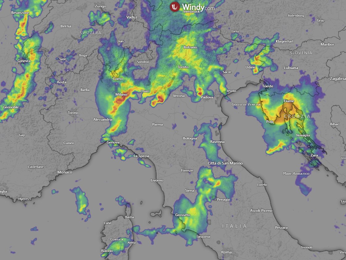 Emergenza24's tweet photo. ADESSO [02.06-22:30] #Italia in corso e previste intense precipitazioni anche temporalesche e forte attività elettrica #fulmini 
Dicci dove sei (se nell’area e ADESSO) e la situazione, anche se ok. Grazie.
Informazioni e aggiornamenti: https://t.co/0T0VI9YBnE
Segui questo account X/Twitter @emergenza24

Iscriviti adesso al canale Whatsapp di Emergenza24 (togli le notifiche perché aggiorniamo H24) https://t.co/Ewprh1h9bA