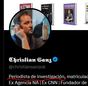 ReiserNALC's tweet photo. @christiansanzok "periodista de investigación". https://t.co/gKJMfKccSf