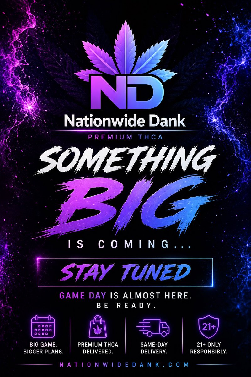 NationwideDank's tweet photo. 🏀 Game 1 is tomorrow.

No need to run to the dispensary.

Premium THCA delivered directly to your door.

🎁 Claim Your FREE 3.5G Sample Pack
(Just cover $14.99 S&H)

🏙️ Same-Day Local Delivery Available
🧪 Lab Tested
🔞 21+ Only

👉 https://t.co/0zvlo1xnNp

#NBAFinals #Game1 #ChicagoDelivery #THCA #NationwideDan