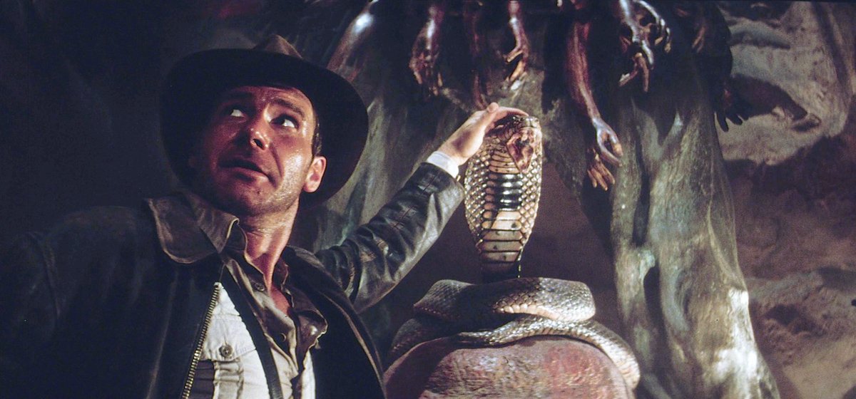 Barnett_College's tweet photo. #IndianaJones
Did you notice that the fake cobra on the Thugge altar was in fact a periscope?
Watch it frame by frame. It moves when Indy walks away. https://t.co/aJeTjbGBO1