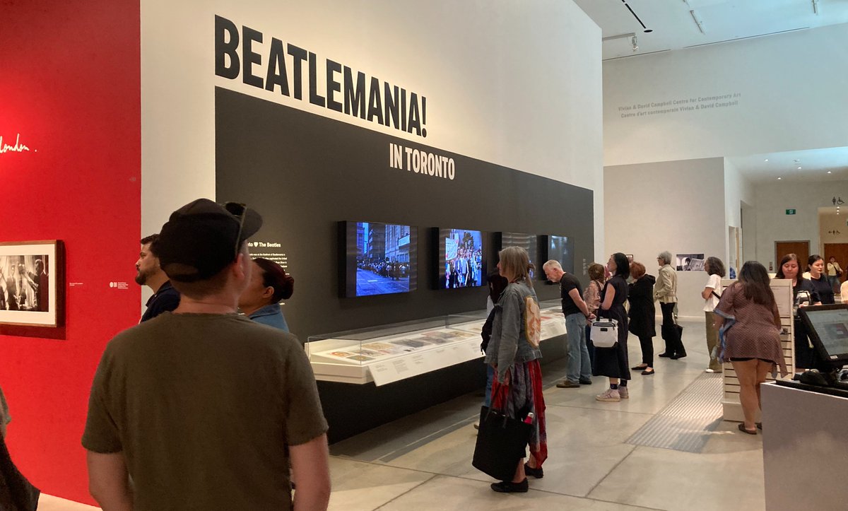 beatlesincanada's tweet photo. JUN 3 2026 - FOUR DAYS LEFT ! Thank U Very Much @PaulMcCartney & @agotoronto for an over-the-top FAB, EYES OF THE STORM exhibit - and Beatlemania! In Toronto sidebar display. So many thousands of fans have been thru. Honoured to have assisted Curator Jim Shedden & AGO team with the Toronto portion ! ❤️ 💙
