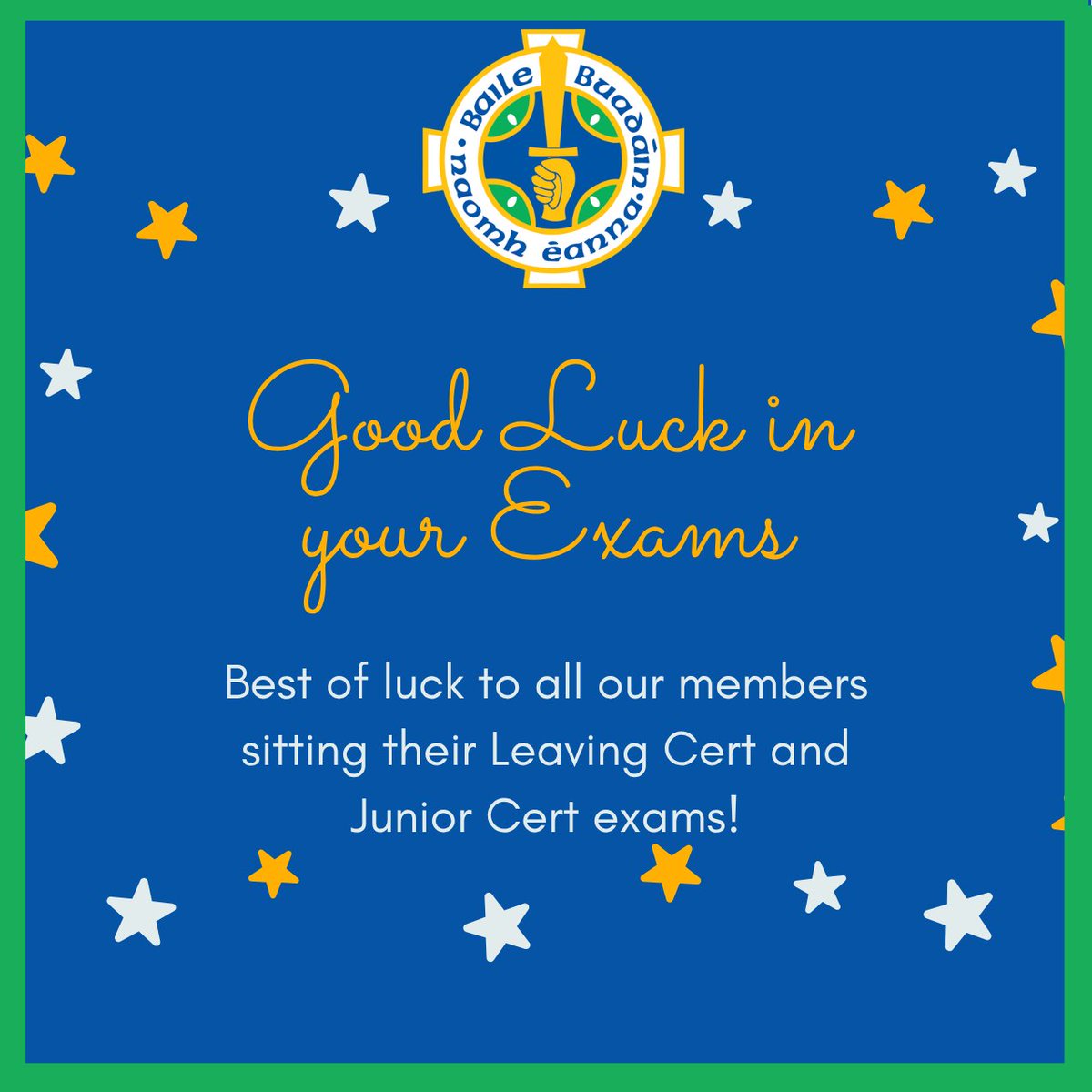 Bodengaa's tweet photo. Best of luck to all our members and friends who are starting their exams today from all at Ballyboden St Endas! https://t.co/IRllBuvyzh