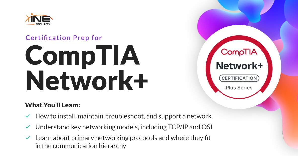 ine's tweet photo. No #networking experience? No problem. 💻

Start your IT career with beginner friendly #CompTIA Network+ prep.

✅ 10 courses + hands on labs
✅ Routing, VLANs &amp; Wi Fi security
✅ Real world networking skills

Start learning:
https://t.co/TFSv9L55pi https://t.co/7JWFBID52V