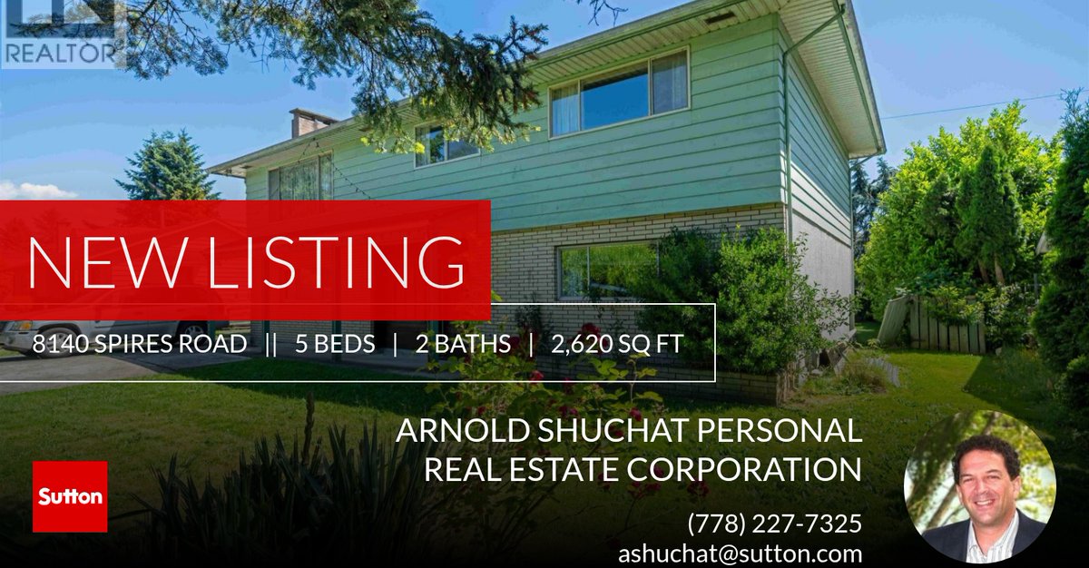 ShuchatReal's tweet photo. 📍 New Listing 📍 Take a look at this fantastic new property that just hit the market located at 8140 Spires Road in Richmond. Reach out here or at (778) 227-7325 for more information!

Listed by Winnie Lam

Arnold Shuchat Personal... https://t.co/t0TIYGcW7I https://t.co/jzlFHsDOp1