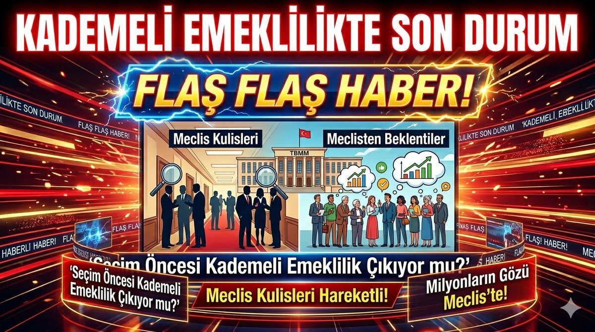 ycelltaskin16's tweet photo. 🚨 SON DAKİKA: KADEMELİ EMEKLİLİKTE GÖZLER MECLİS'TE! 🚨
Seçim öncesi milyonlarca vatandaşın kalbi bu haberle atıyor! EYT sonrası kulisler hareketlendi, kademeli emeklilik tablosu için beklentiler zirveye ulaştı. 📈💼

#KademeyeMüjdeVerin https://t.co/B0YsOqLkll