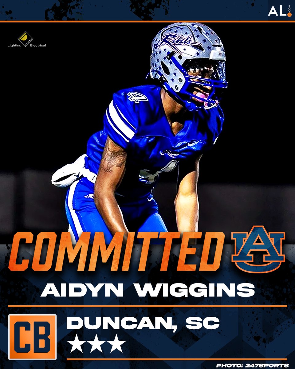 aldotcomTigers's tweet photo. Auburn gained its fourth commitment since summer official visits began. The latest addition to the 2027 recruiting class is three-star cornerback Aidyn Wiggins, who took an official visit to the Plains on May 29. https://t.co/5bup4dUpXv