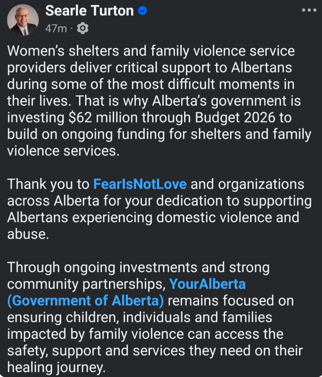 MargTokar's tweet photo. I’m sick of this manipulation. 
Cuts to women’s shelters in a burgeoning population, &amp; @SearleTurton @ABDanielleSmith @UCPCaucus @nateglubish would have you believe that somehow cuts are a good thing. 

I’m sick of this govt’s assumption that Albertans are this obtuse. https://t.co/fNvLCVlmQZ