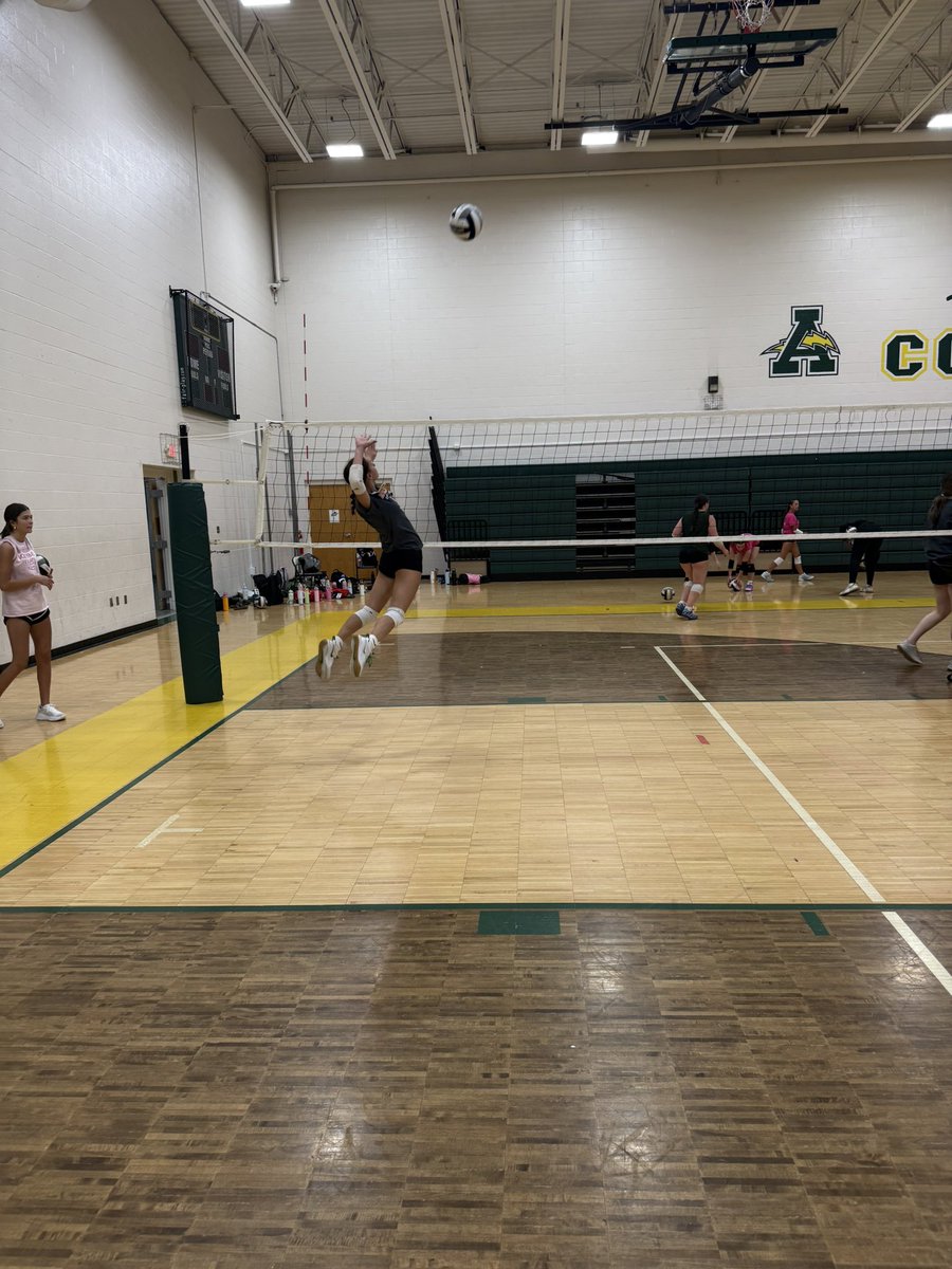 AmherstSteeleVB's tweet photo. Day 2: 7th and 8th graders put in some hard work at camp this afternoon! https://t.co/PwU66rILcV
