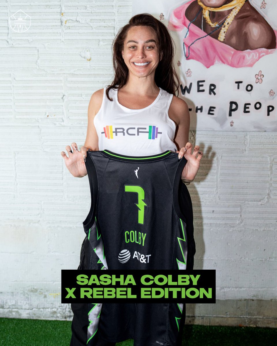seattlestorm's tweet photo. Black &amp; green look good on you, @sashacolby! 🤩

Rebel Edition jerseys are back on the court tomorrow night! Shop the Rebel collection at the Team Shop or online at https://t.co/TZNLSZMFLR https://t.co/F1Vc3T5DUe
