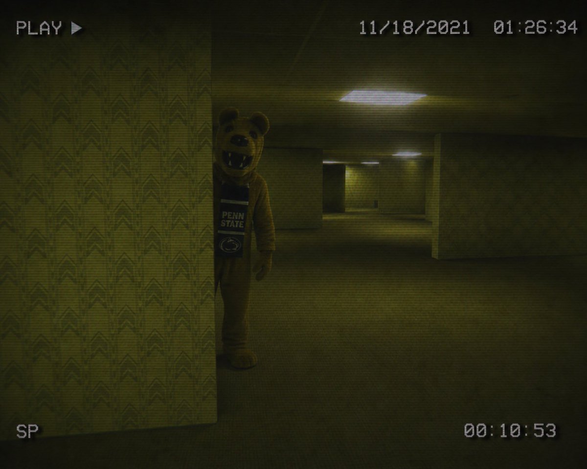 thecfbnetwork's tweet photo. What college mascot would you not want to encounter in The Backrooms? https://t.co/LH0Ls2epxf