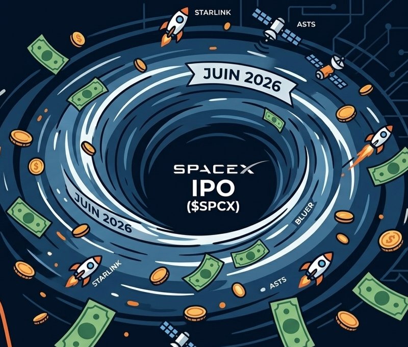 Geneva_Alpha's tweet photo. Liquidité et marché financier: 
L'ASPHYXIE DU SECTEUR SPATIAL PAR L'IPO SPACEX ($SPCX)

Après le nettoyage agressif du levier par les market makers lundi, la force acheteuse revient aujourd'hui $ASTS $RKLB $PL.... Mais ne vous trompez pas de fil rouge : l'arrivée de SpaceX sur le marché le 12 juin va littéralement assécher toute la liquidité sectorielle disponible.

La déconstruction de la thèse :
 1. L'HYPER-SCALER AU COÛT MAXIMUM
   L'objectif d'Elon Musk d'ici le 12 juin est de saturer l'espace médiatique pour valider une introduction historique approchant les 1,8 à 2 trillions $. C'est de la physique de marché élémentaire : les banques et les investisseurs historiques maximisent le prix d'entrée pour extraire le capital public, pas pour soutenir les cours post-cotation. Si un mastodonte de cette taille surperforme immédiatement après son introduction à un tel multiple, c'est qu'ils ont tout simplement raté leur valorisation initiale.

 2. LE PIÈGE DE LA CAPTURE DE LIQUIDITÉ
   À près de 2 trillions $ de valorisation cible et 80 a 100 milliards de levée, $SPCX va agir comme un trou noir de capital. Les allocations d'actifs des fonds institutionnels vont se repositionner de force, aspirant la liquidité des plus petites capitalisations pour faire de la place au géant. L'introduction sera structurellement "overpriced". Une fois le capital levé, aucun des acteurs institutionnels clés n'aura d'intérêt économique immédiat à défendre le cours contre les vagues de revente à court terme.

MATRICE TACTIQUE
 *Buy the hype, sell the news : 
Profitez de la dynamique haussière globale et du momentum sectoriel jusqu'à la fin de la semaine prochaine.

 *Retrait et couverture : 
Coupez ou couvrez drastiquement vos expositions avant la date fatidique du 12 juin.

Skin in the game : Zéro attachement émotionnel à la conquête spatiale ou au narratif de @elonmusk. Seule compte l’exploitation de l’asymétrie de flux de capitaux. Le signal est clair, on applique le plan 💎🙌