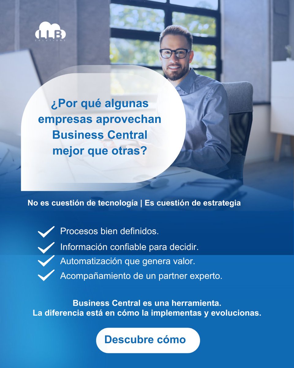 llbsolutions's tweet photo. Muchas empresas implementan Business Central esperando resultados inmediatos. 

Sin embargo, dos organizaciones pueden tener la misma solución y obtener resultados completamente diferentes.

La diferencia no está en la tecnología, sino en la estrategia detrás de su uso.
Business Central es una plataforma poderosa, pero su verdadero valor se refleja cuando impulsa la eficiencia, mejora la toma de decisiones y acompaña el crecimiento del negocio.

En LLB Solutions ayudamos a las empresas a convertir su Business Central en una ventaja competitiva.

Contáctanos y descubre cómo aprovechar todo el potencial de Business Central: https://t.co/cWT3d4hW2G

¿Qué crees que marca la mayor diferencia entre una implementación exitosa y una que no alcanza su potencial?