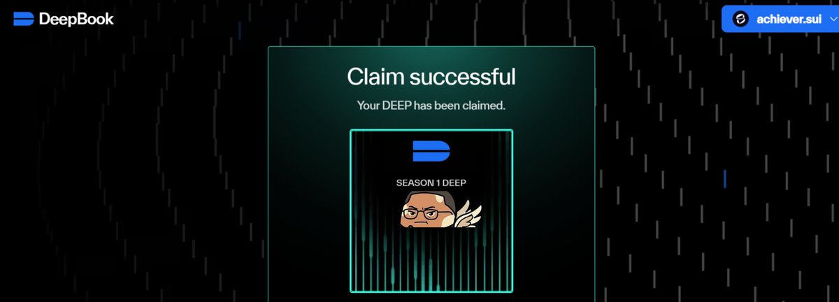 AchieverBuilds's tweet photo. Thanks for the stimmy @DeepBookonSui 

Great way to start the month. https://t.co/Sds9loINLT