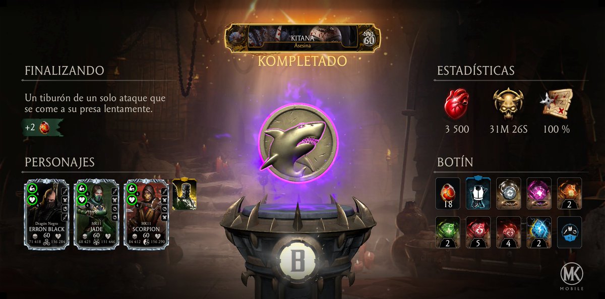 FDaniel_R's tweet photo. ¡Acabo de completar un recorrido de la Kripta en Mortal Kombat Móvil! Mira mis estadísticas. https://t.co/2uqpZagTdW
