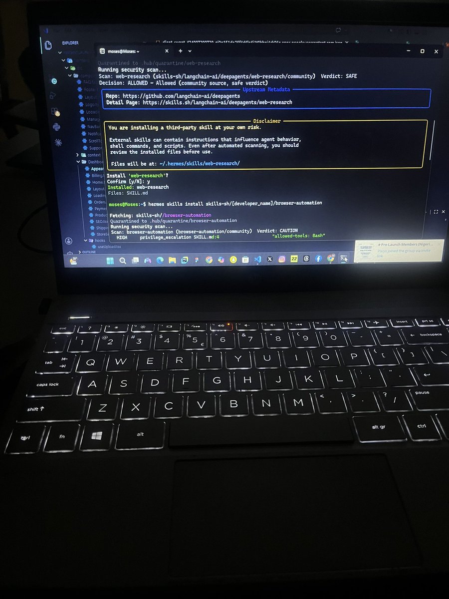 MoWebDev_NG's tweet photo. Day 22 as a SIWES student 💯😌

I Continued learning more about Hermes and things is really getting Interesting 

Are you currently learning AI automation https://t.co/oBkEugTAcf