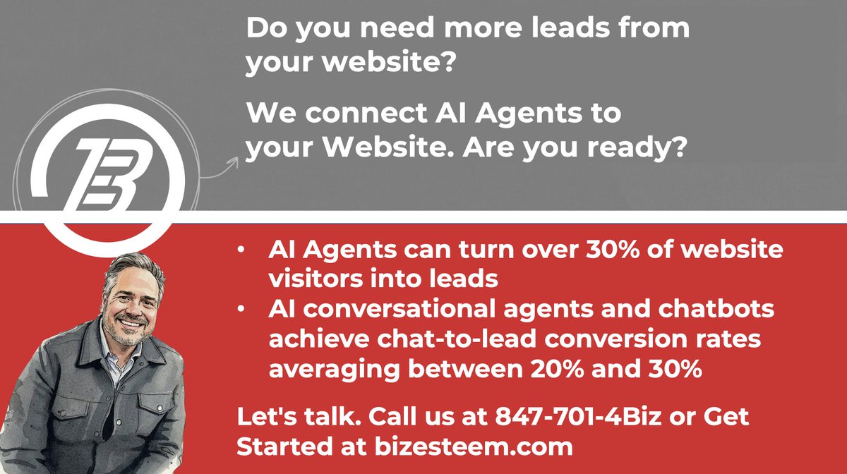 BizEsteem's tweet photo. Do you need more leads from your website?Start here, https://t.co/ZZefMzopgi
We connect AI Agents to your Website, Are you ready? https://t.co/DY1RsEqtEC