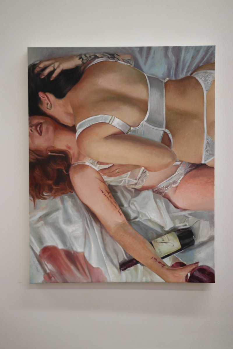 halietorris's tweet photo. day 2/30: pride painting challenge 
HAPPY PRIDE 🩵

“put her canine teeth in the side of my neck” 

“supernova” 
oil on canvas 
Original available - DM to inquire 
prints are available as well on my website 

prints available on my online store 🩵

Everyday of Pride I will be posting a piece from the archive :)