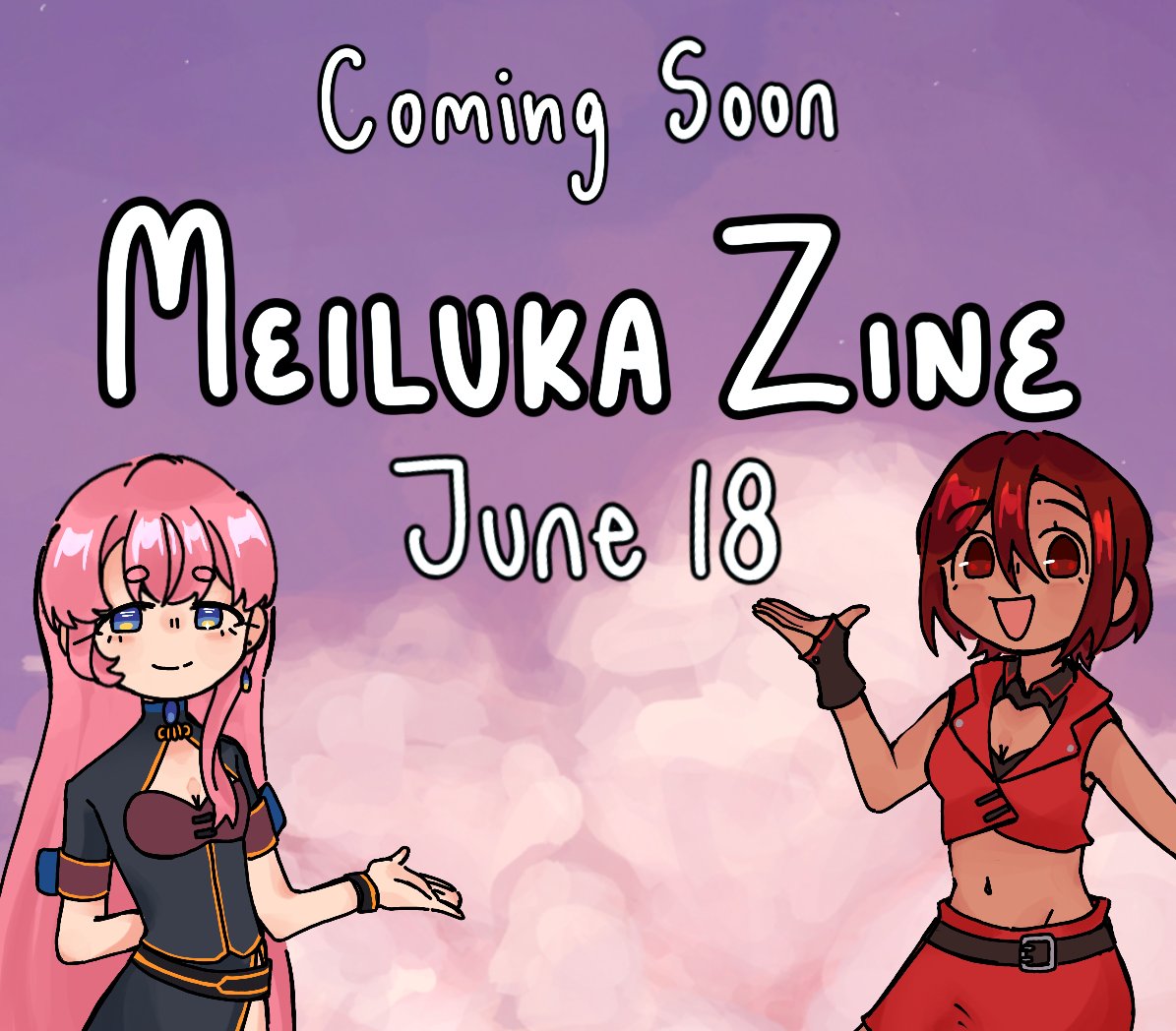 Kisuniee's tweet photo. Hello Meiluka Nation! Another year, another Meiluka zine 🩷❤️More info soon, stay tuned!!  #MEIKO #巡音ルカ #ルカメイ https://t.co/4E08V3QXn5